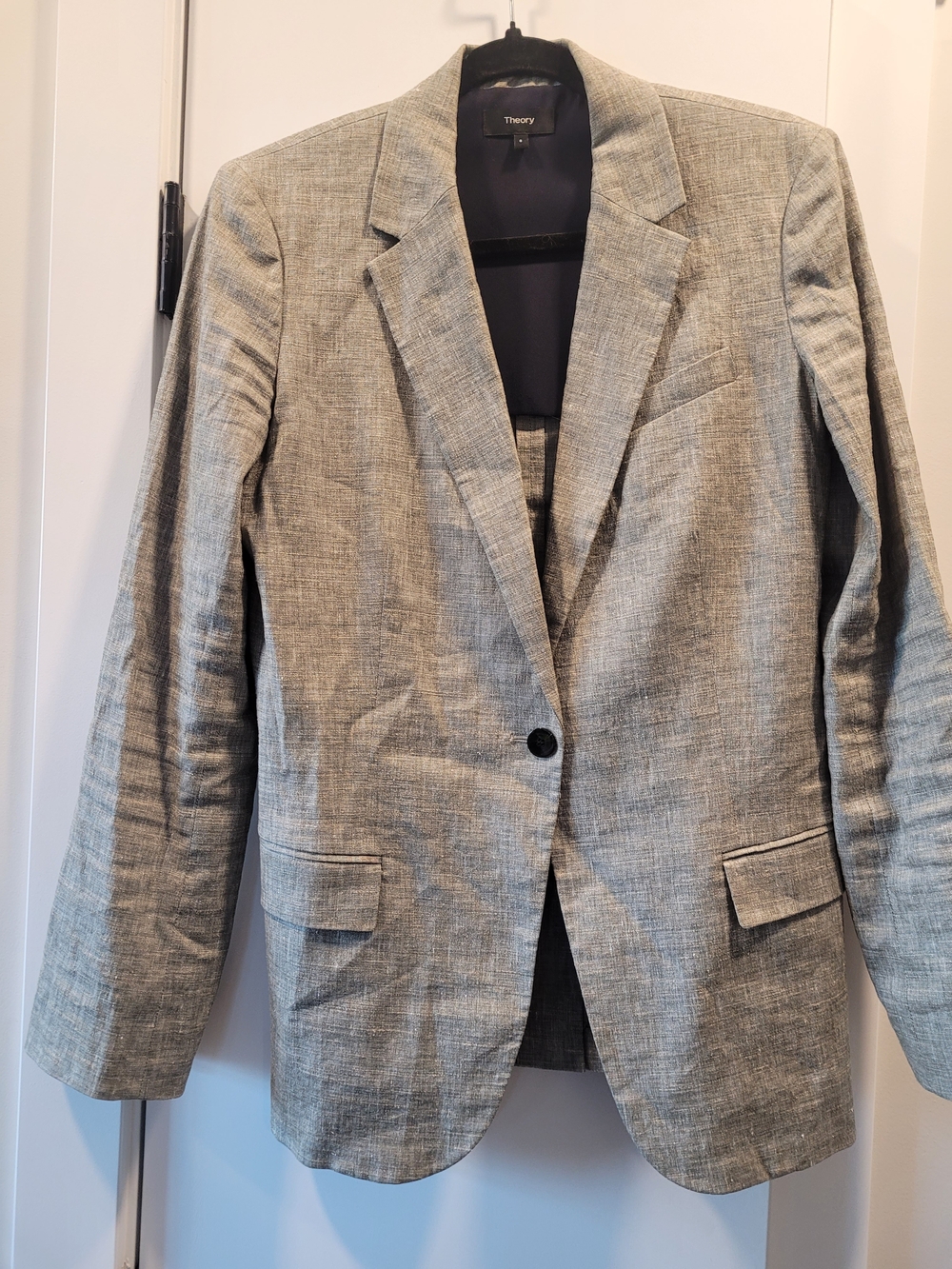 Theory Linen Single-Button Women's Blazer